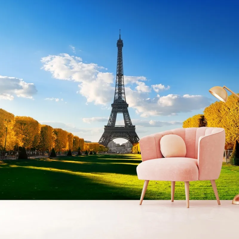 Fototapeta wiosna na Champs de Mars, Wieża Eiffla, Paryż