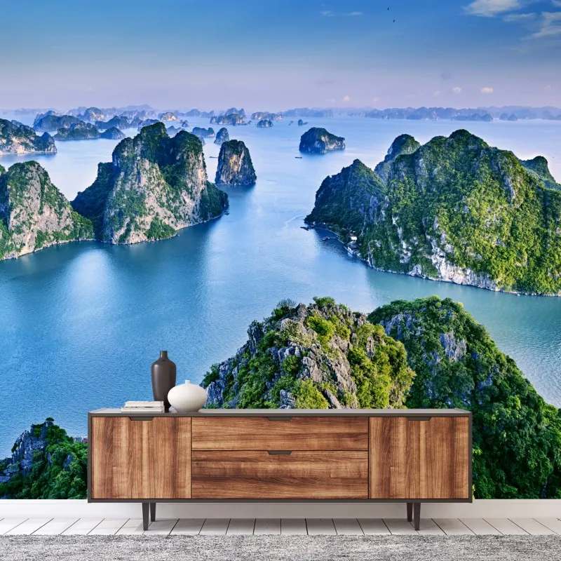 Fototapeta zatoka Ha Long panorama wapiennych wysp