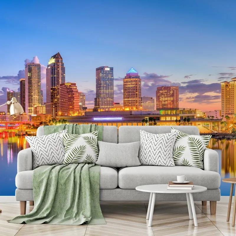 Fototapeta panorama Tampy o zmierzchu – Wallissimo® Fototapeta panorama Tampy o zmierzchu – Wallissimo®