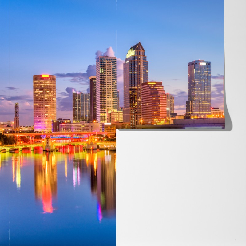 Fototapeta panorama Tampy o zmierzchu – Wallissimo® Fototapeta panorama Tampy o zmierzchu – Wallissimo®