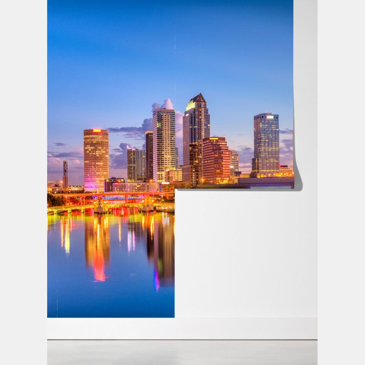 Fototapeta panorama Tampy o zmierzchu – Wallissimo® Fototapeta panorama Tampy o zmierzchu – Wallissimo®