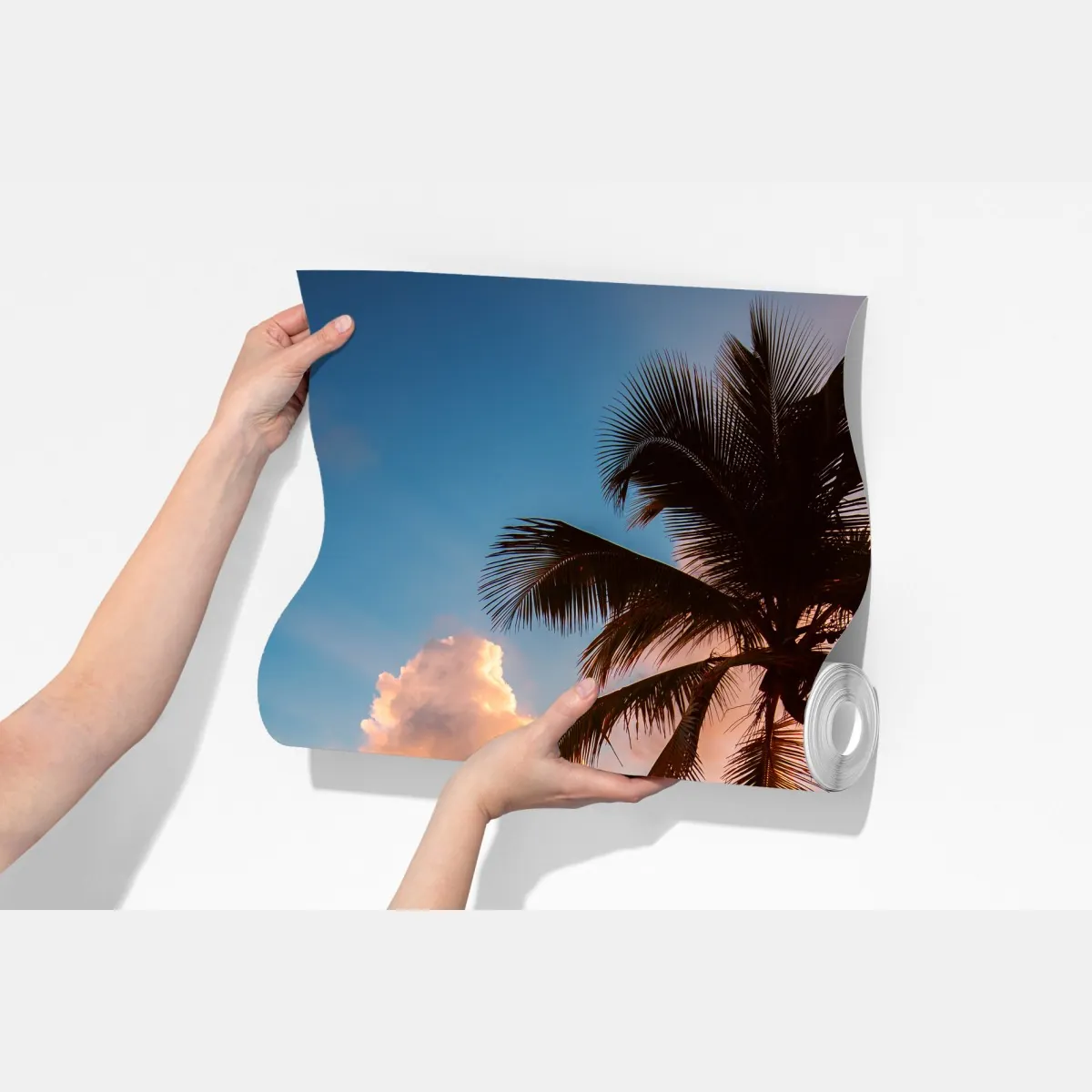 Fototapeta tropikalny zachód słońca z sylwetkami palm, Dominikana – Wallissimo® Fototapeta tropikalny zachód słońca z sylwetkami palm, Dominikana – Wallissimo®