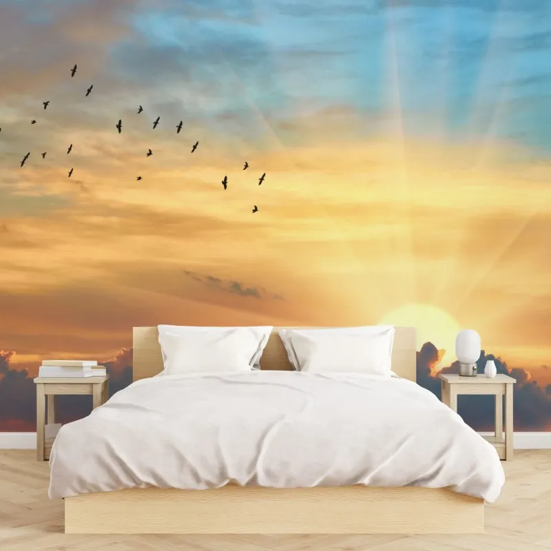 Fototapeta złoty wschód słońca nad chmurami