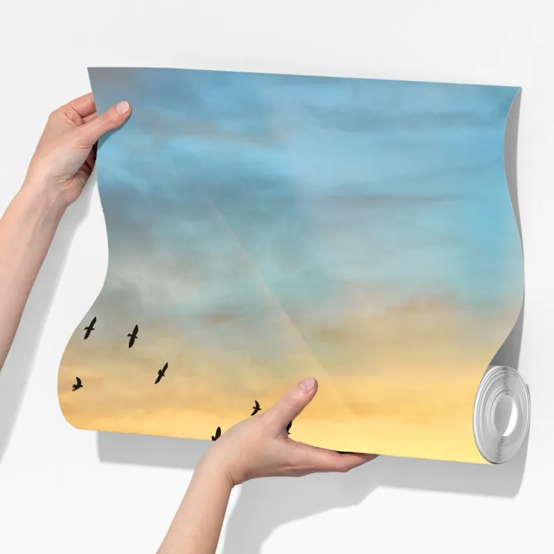 Fototapeta złoty wschód słońca nad chmurami – Wallissimo® Fototapeta złoty wschód słońca nad chmurami – Wallissimo®