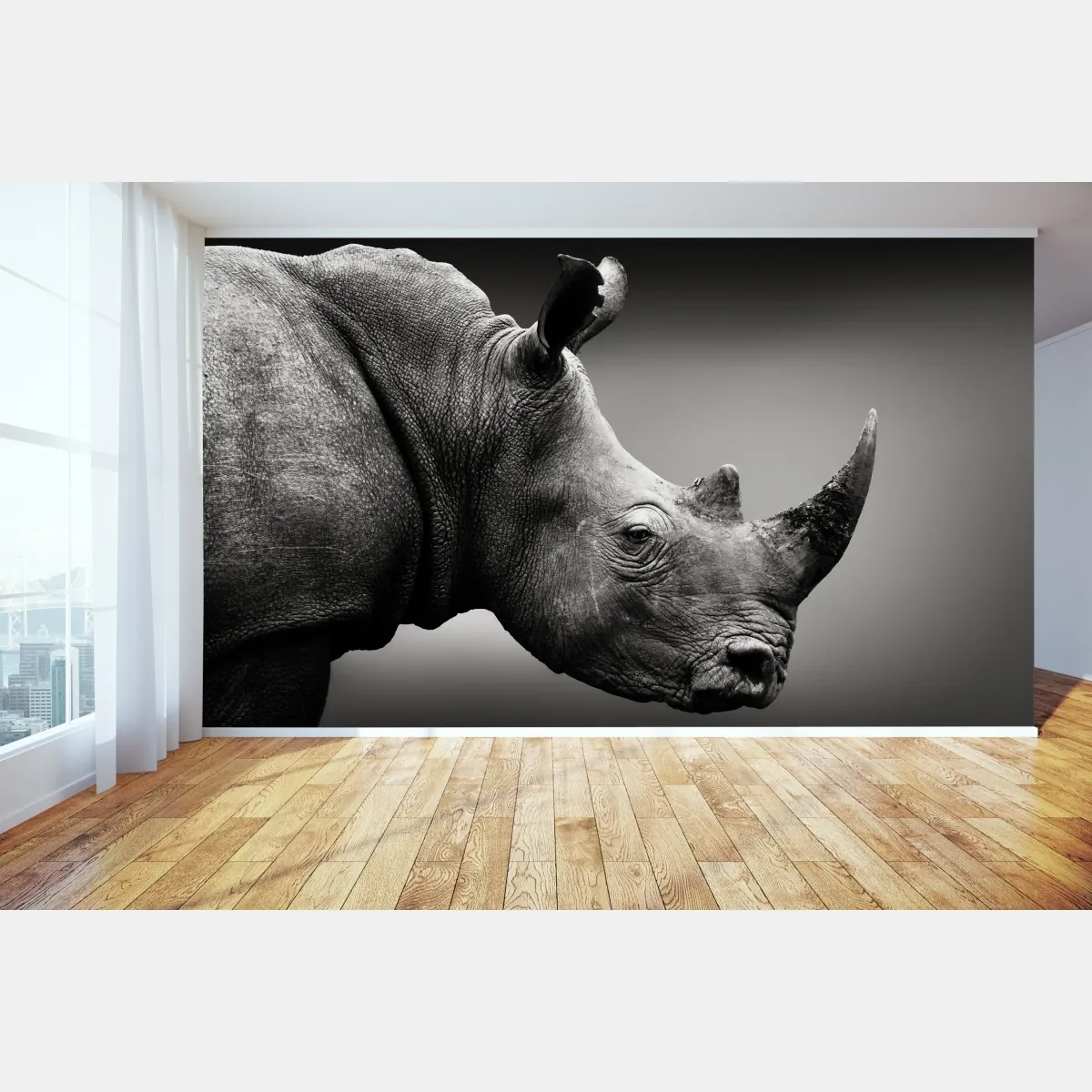 Fototapeta majestatyczny portret nosorożca – Wallissimo® Fototapeta majestatyczny portret nosorożca – Wallissimo®