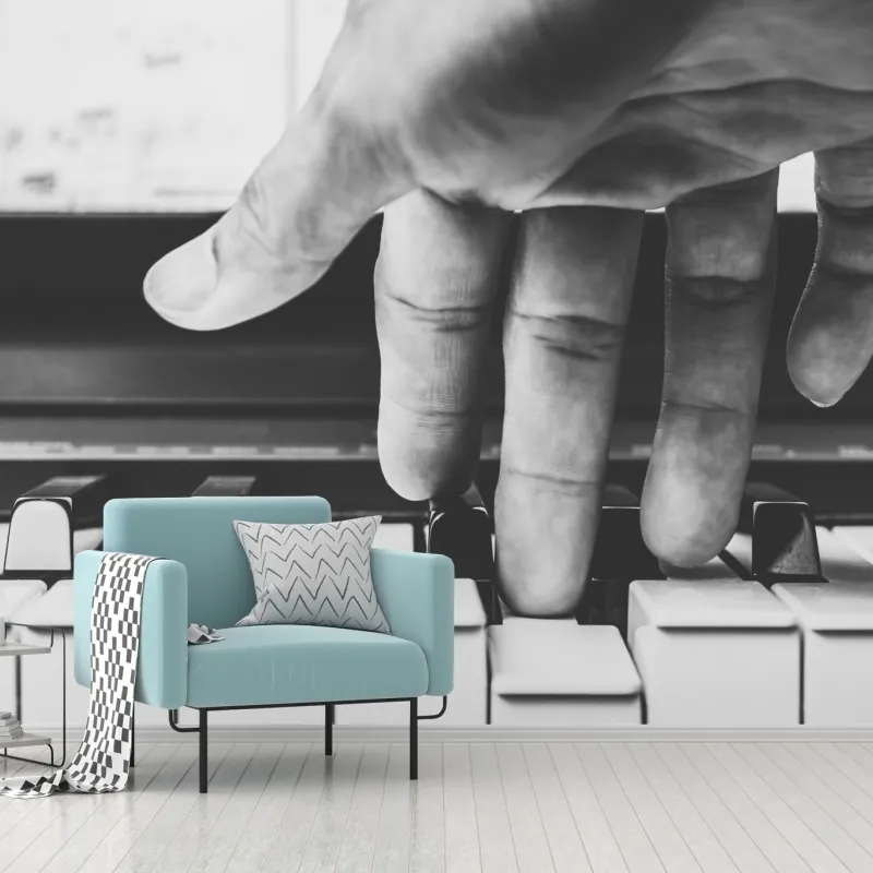 Fototapeta ręka na klawiszach fortepianu