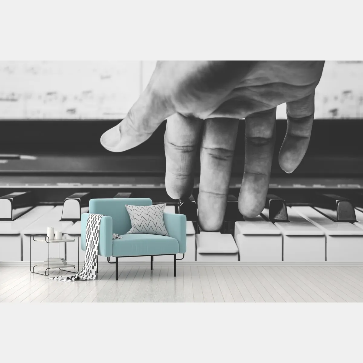 Fototapeta ręka na klawiszach fortepianu – Wallissimo® Fototapeta ręka na klawiszach fortepianu – Wallissimo®