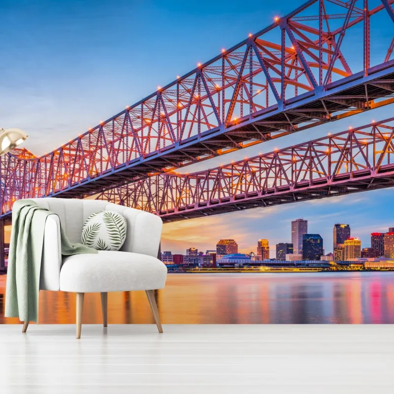 Fototapeta most Crescent City Connection o zachodzie słońca, New Orleans