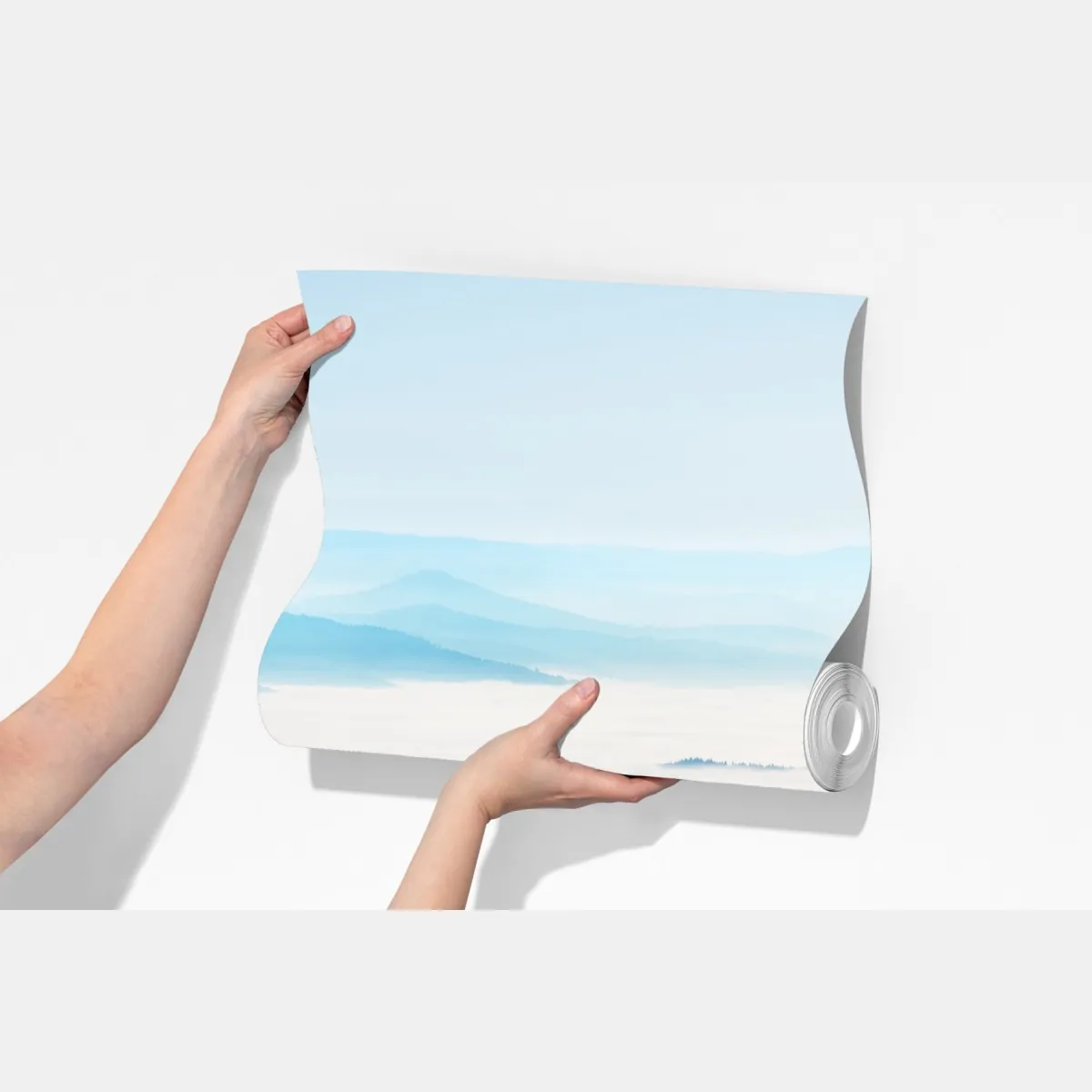 Fototapeta mglista panorama górska nad doliną – Wallissimo® Fototapeta mglista panorama górska nad doliną – Wallissimo®