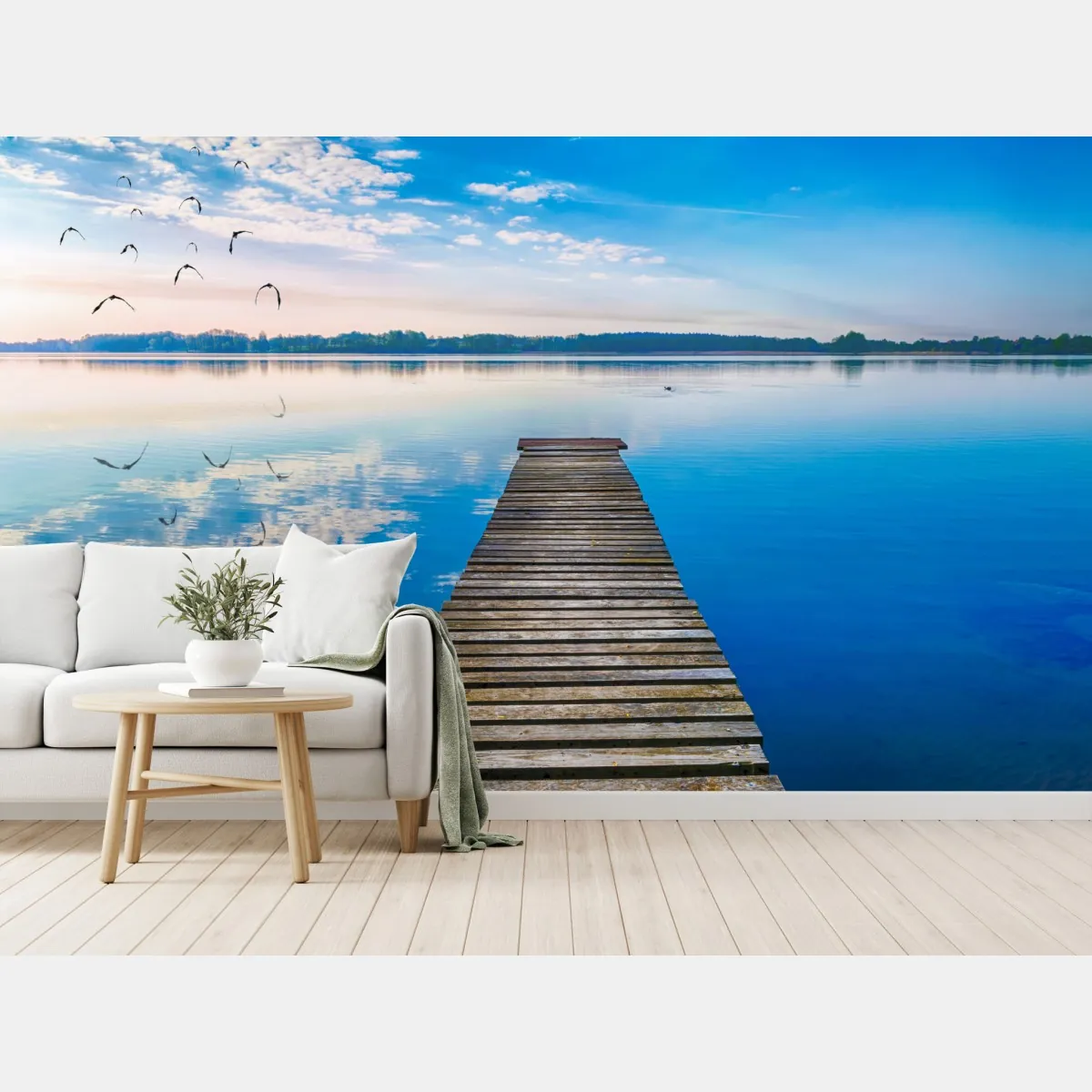 Fototapeta spokojny pomost nad jeziorem Selment Wielki, Mazury – Wallissimo® Fototapeta spokojny pomost nad jeziorem Selment Wielki, Mazury – Wallissimo®