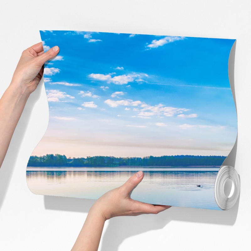 Fototapeta spokojny pomost nad jeziorem Selment Wielki, Mazury – Wallissimo® Fototapeta spokojny pomost nad jeziorem Selment Wielki, Mazury – Wallissimo®