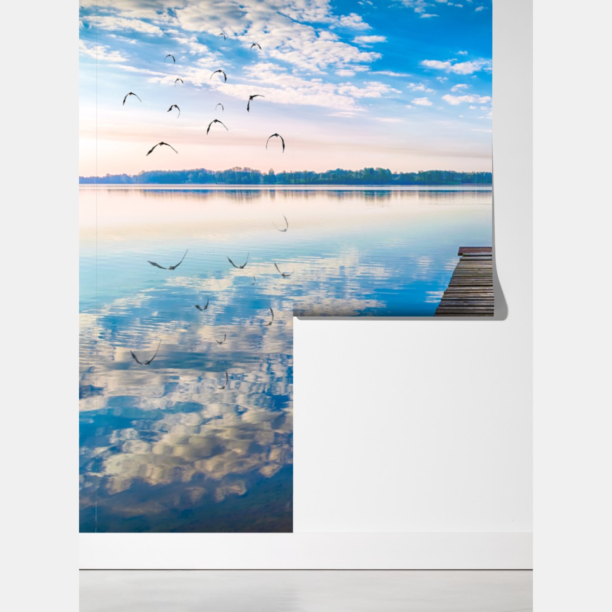 Fototapeta spokojny pomost nad jeziorem Selment Wielki, Mazury – Wallissimo® Fototapeta spokojny pomost nad jeziorem Selment Wielki, Mazury – Wallissimo®