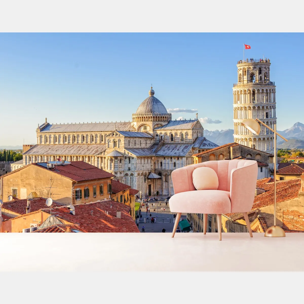 Fototapeta słoneczny widok na katedrę w Pizie i krzywą wieżę – Wallissimo® Fototapeta słoneczny widok na katedrę w Pizie i krzywą wieżę – Wallissimo®