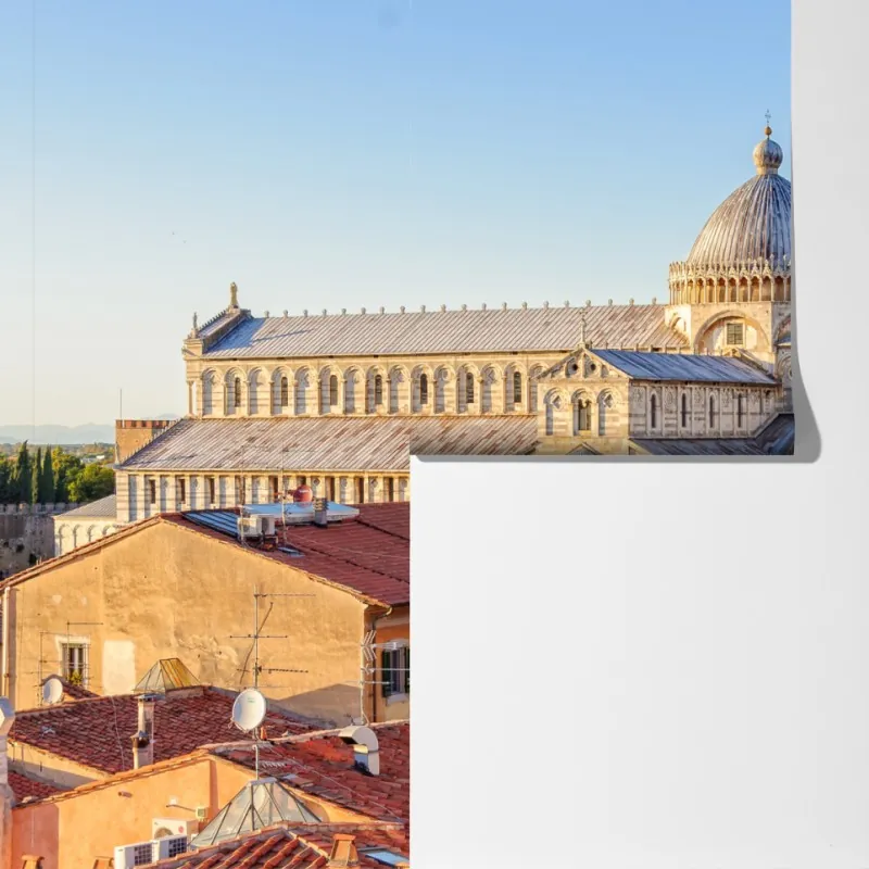 Fototapeta słoneczny widok na katedrę w Pizie i krzywą wieżę – Wallissimo® Fototapeta słoneczny widok na katedrę w Pizie i krzywą wieżę – Wallissimo®