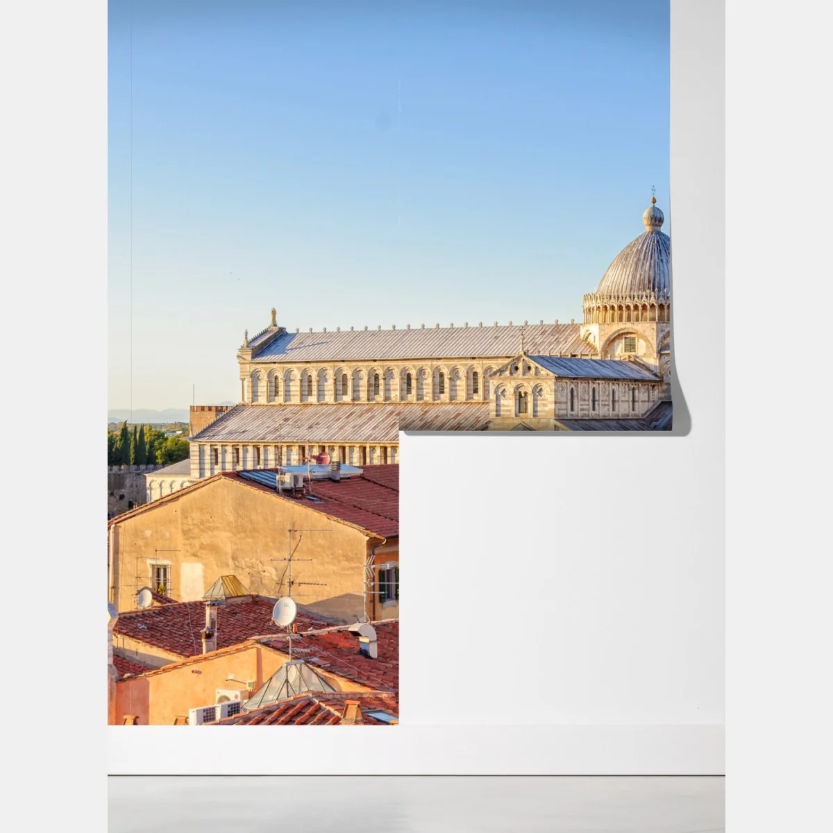 Fototapeta słoneczny widok na katedrę w Pizie i krzywą wieżę – Wallissimo® Fototapeta słoneczny widok na katedrę w Pizie i krzywą wieżę – Wallissimo®