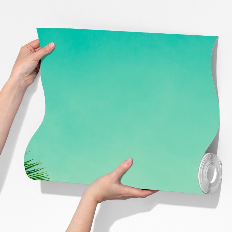 Fototapeta tropikalny baldachim palm pod turkusowym niebem – Wallissimo® Fototapeta tropikalny baldachim palm pod turkusowym niebem – Wallissimo®