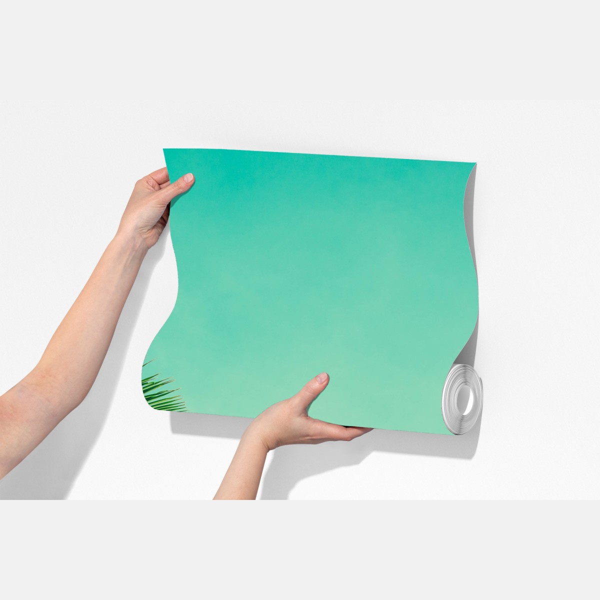 Fototapeta tropikalny baldachim palm pod turkusowym niebem – Wallissimo® Fototapeta tropikalny baldachim palm pod turkusowym niebem – Wallissimo®