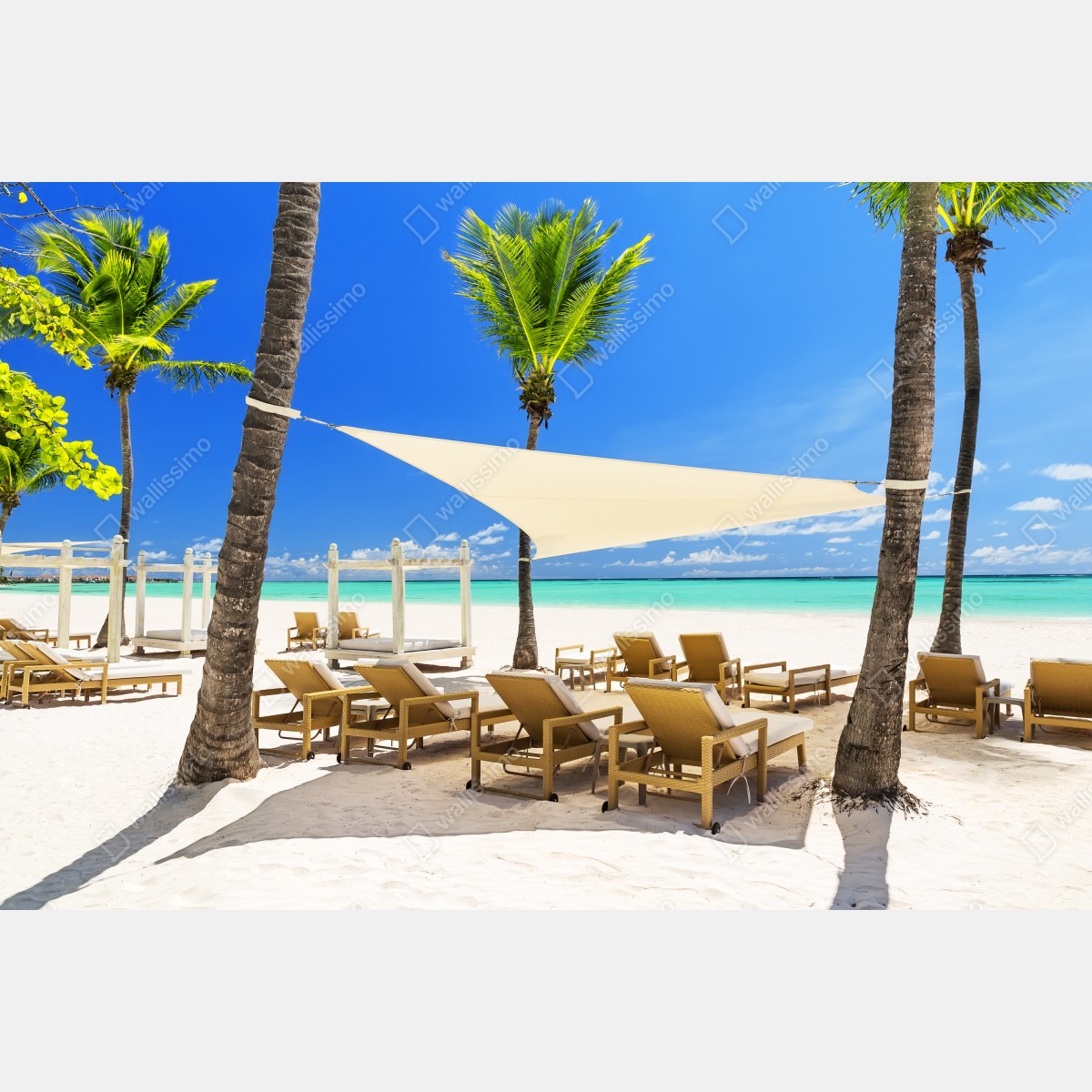 Fototapeta spokojna plaża w Cap Cana, Dominikana – Wallissimo® Fototapeta spokojna plaża w Cap Cana, Dominikana – Wallissimo®
