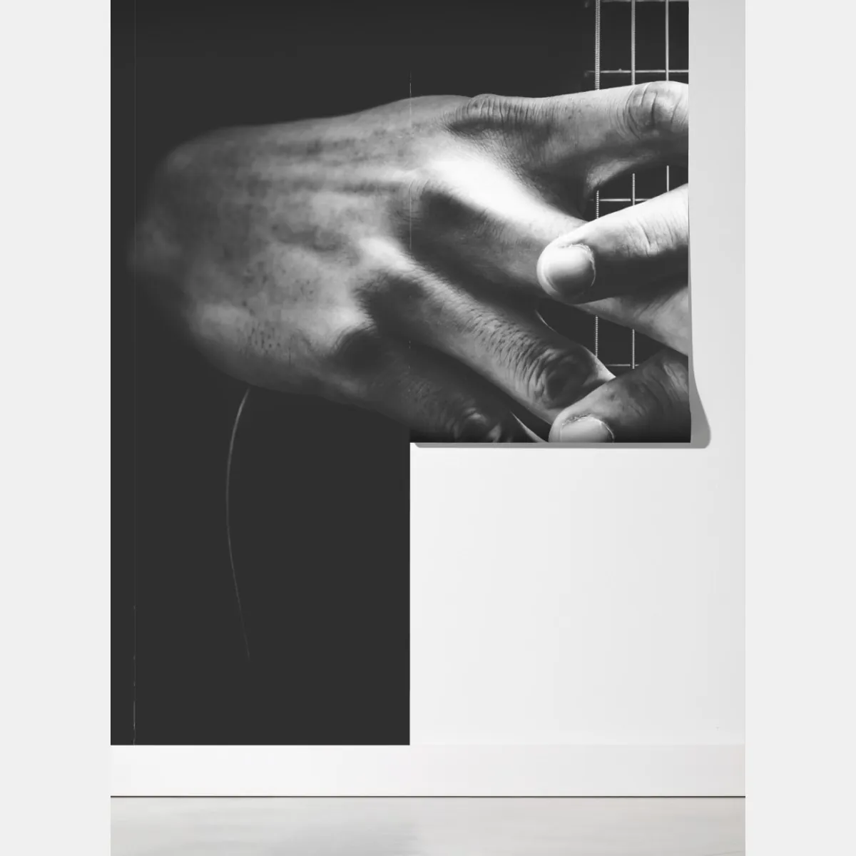 Fototapeta splątane ręce na strunach gitary – Wallissimo® Fototapeta splątane ręce na strunach gitary – Wallissimo®