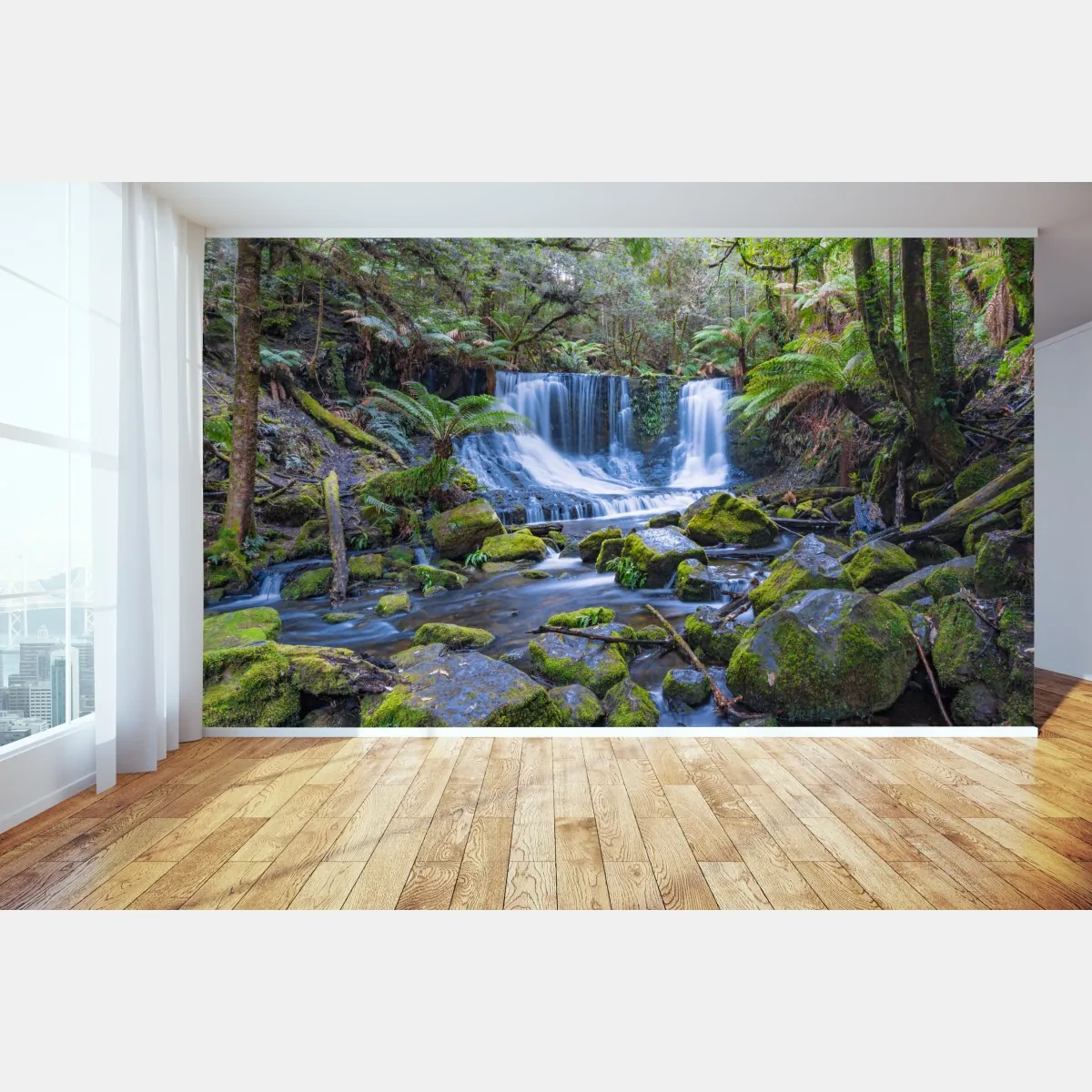 Fototapeta spokojny leśny wodospad – Wallissimo® Fototapeta spokojny leśny wodospad – Wallissimo®