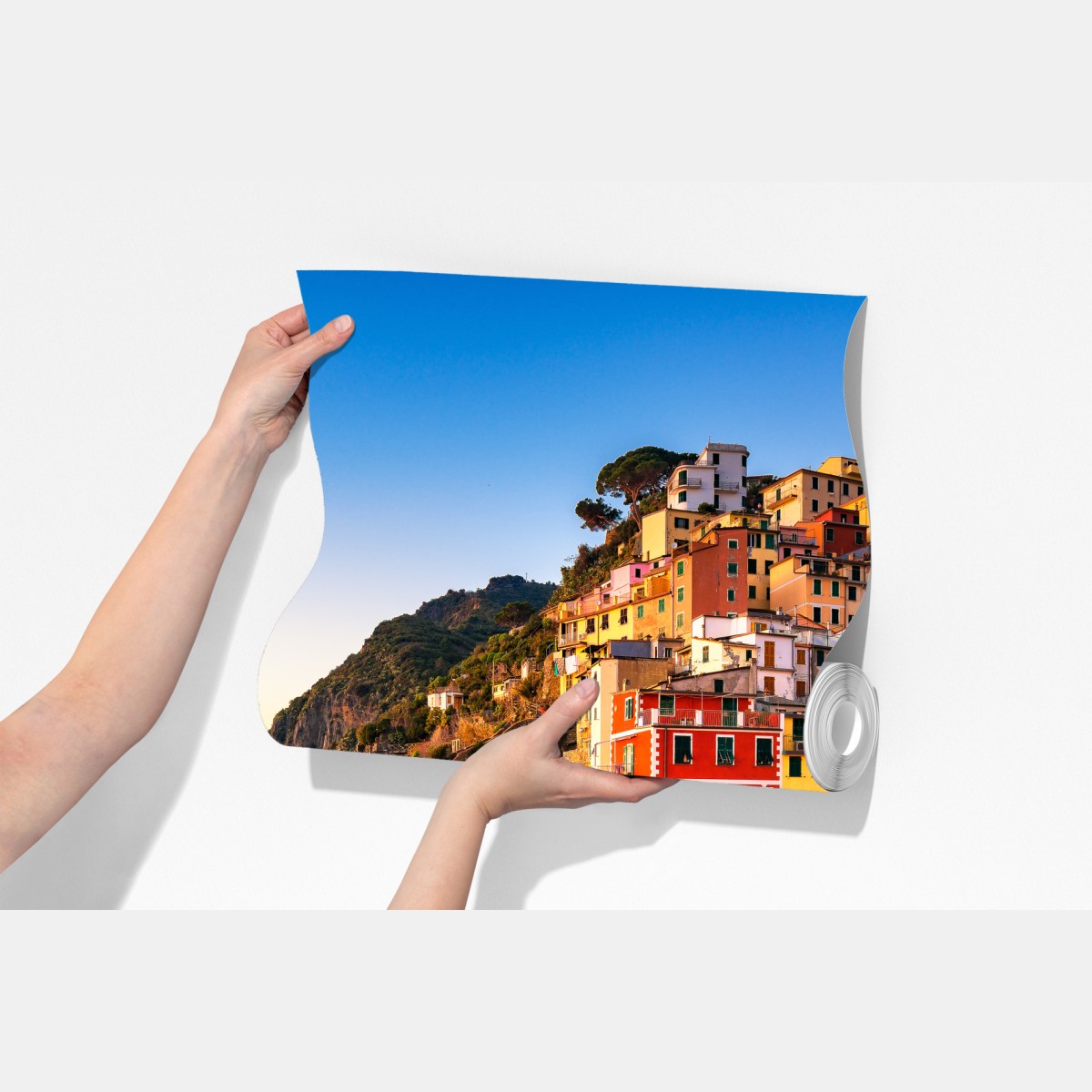 Fototapeta zachód słońca nad Riomaggiore, Cinque Terre – Wallissimo® Fototapeta zachód słońca nad Riomaggiore, Cinque Terre – Wallissimo®