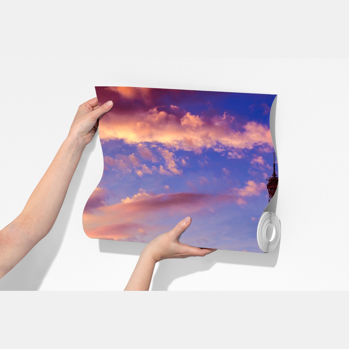 Fototapeta zachód słońca nad Wieżą Eiffla – Wallissimo® Fototapeta zachód słońca nad Wieżą Eiffla – Wallissimo®