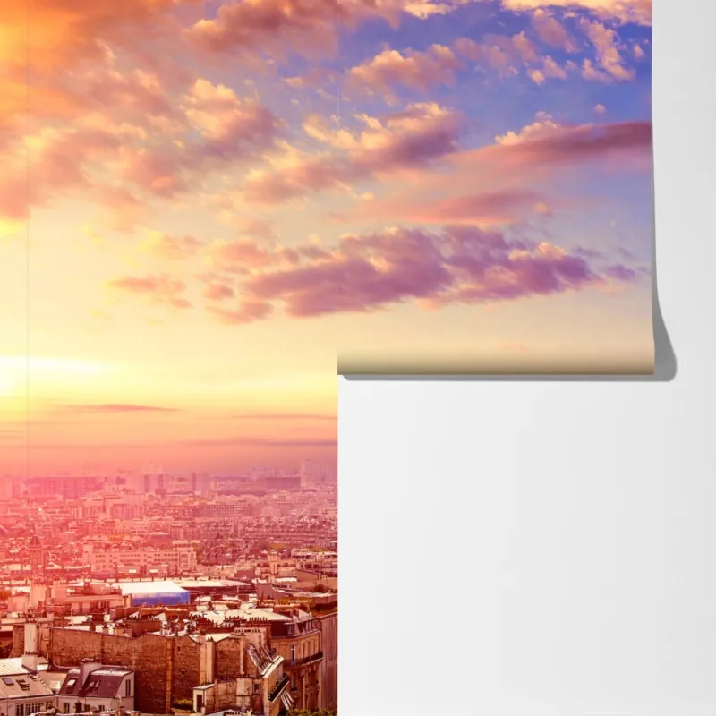 Fototapeta zachód słońca nad Wieżą Eiffla – Wallissimo® Fototapeta zachód słońca nad Wieżą Eiffla – Wallissimo®