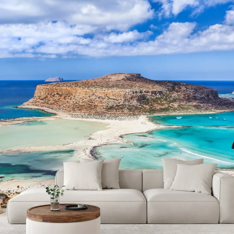 Fototapeta turkusowa laguna nad piaszczystą plażą – Wallissimo® Fototapeta turkusowa laguna nad piaszczystą plażą – Wallissimo®