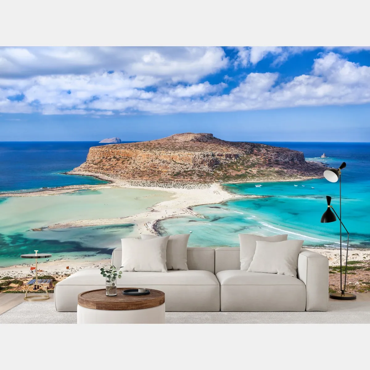 Fototapeta turkusowa laguna nad piaszczystą plażą – Wallissimo® Fototapeta turkusowa laguna nad piaszczystą plażą – Wallissimo®