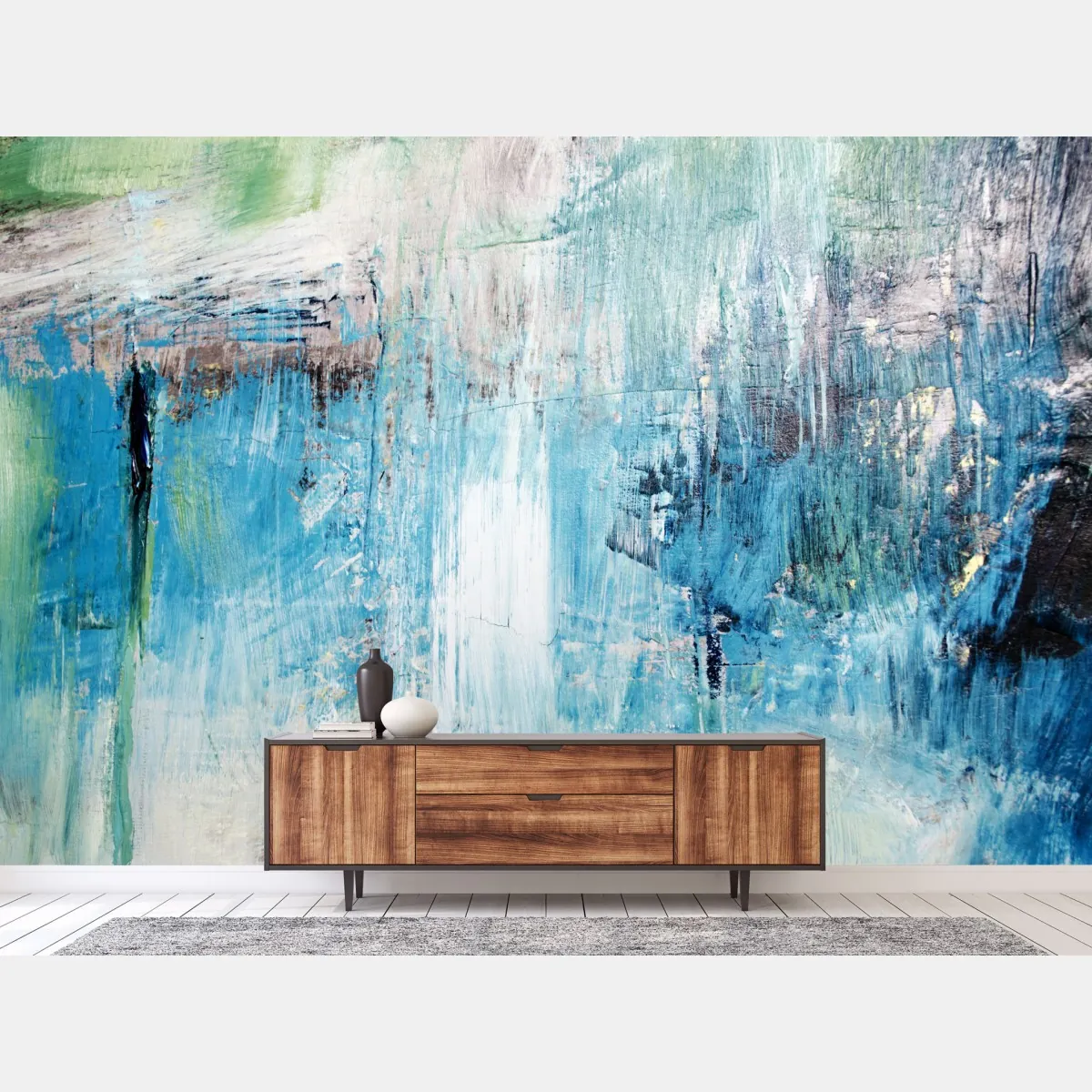 Fototapeta turkusowa abstrakcyjna faktura olejna – Wallissimo® Fototapeta turkusowa abstrakcyjna faktura olejna – Wallissimo®