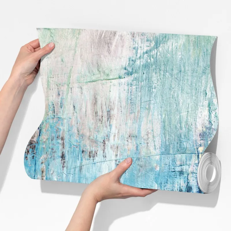 Fototapeta turkusowa abstrakcyjna faktura olejna – Wallissimo® Fototapeta turkusowa abstrakcyjna faktura olejna – Wallissimo®