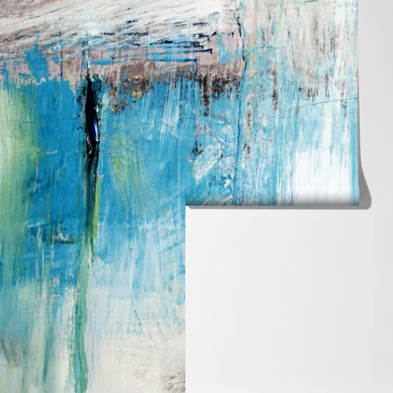 Fototapeta turkusowa abstrakcyjna faktura olejna – Wallissimo® Fototapeta turkusowa abstrakcyjna faktura olejna – Wallissimo®