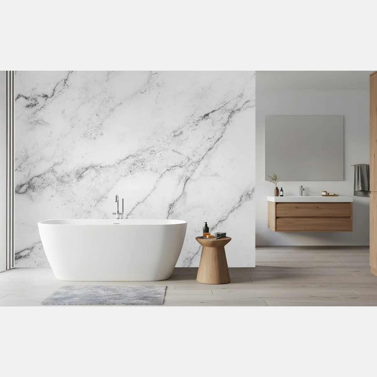 Fototapeta biała tekstura marmuru z szarymi żyłkami – Wallissimo® Fototapeta biała tekstura marmuru z szarymi żyłkami – Wallissimo®