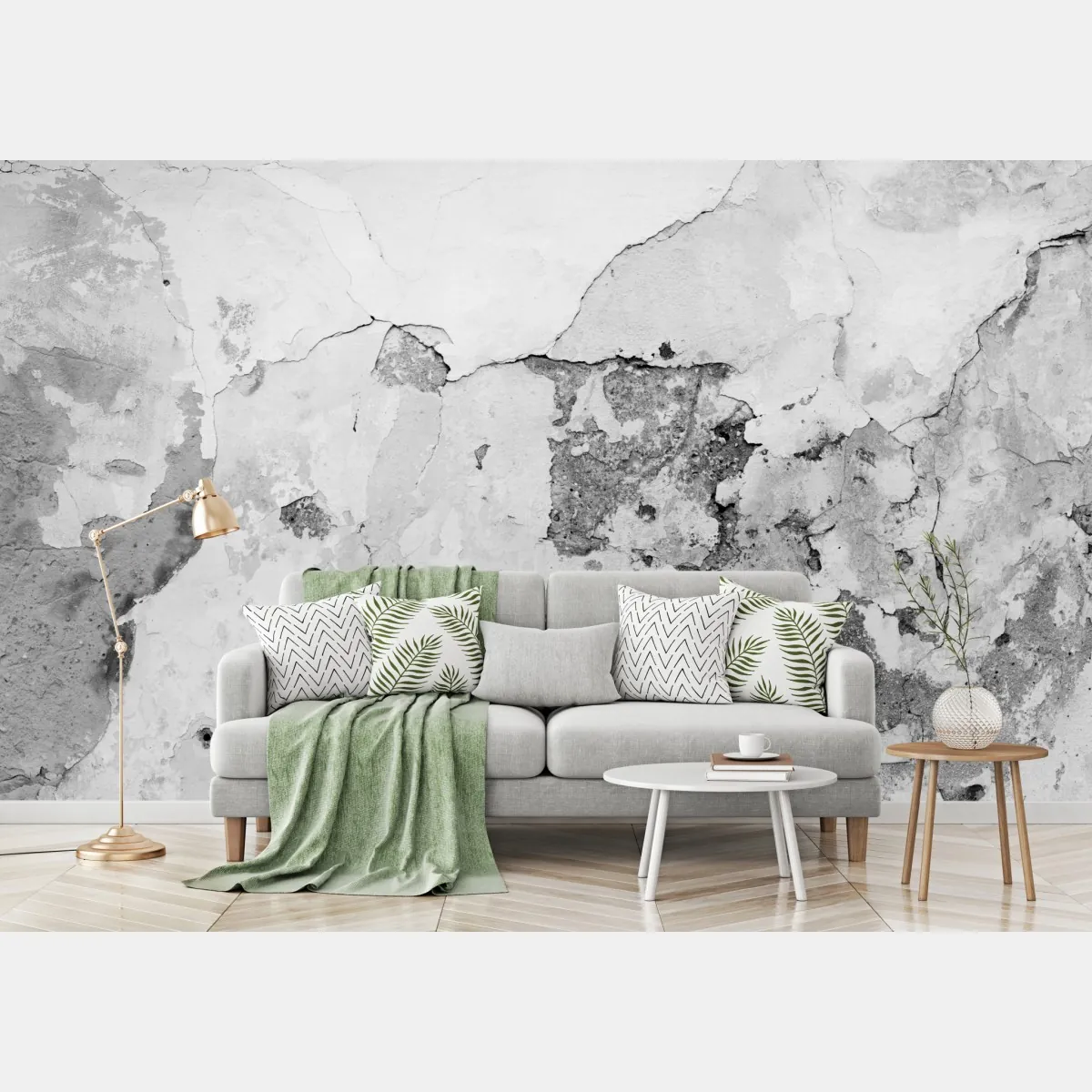 Fototapeta postarzony tynk na ścianie w odcieniach szarości – Wallissimo® Fototapeta postarzony tynk na ścianie w odcieniach szarości – Wallissimo®