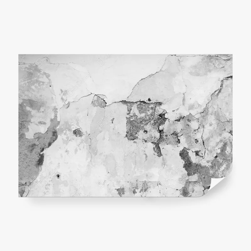 Fototapeta postarzony tynk na ścianie w odcieniach szarości