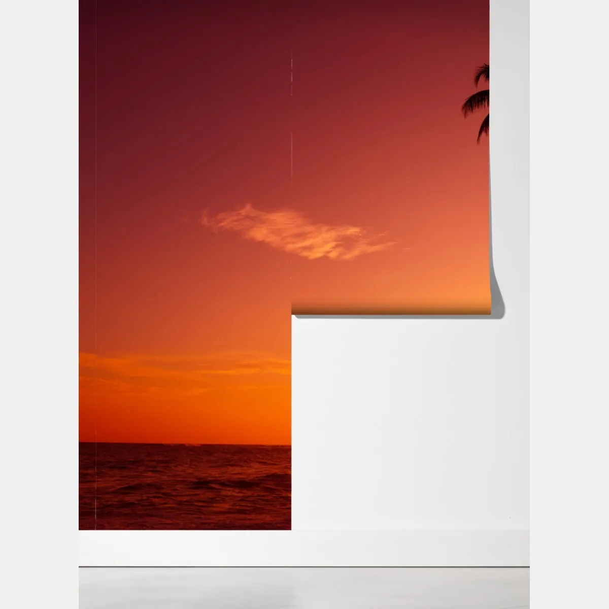 Fototapeta tropikalny zachód słońca nad plażą – Wallissimo® Fototapeta tropikalny zachód słońca nad plażą – Wallissimo®