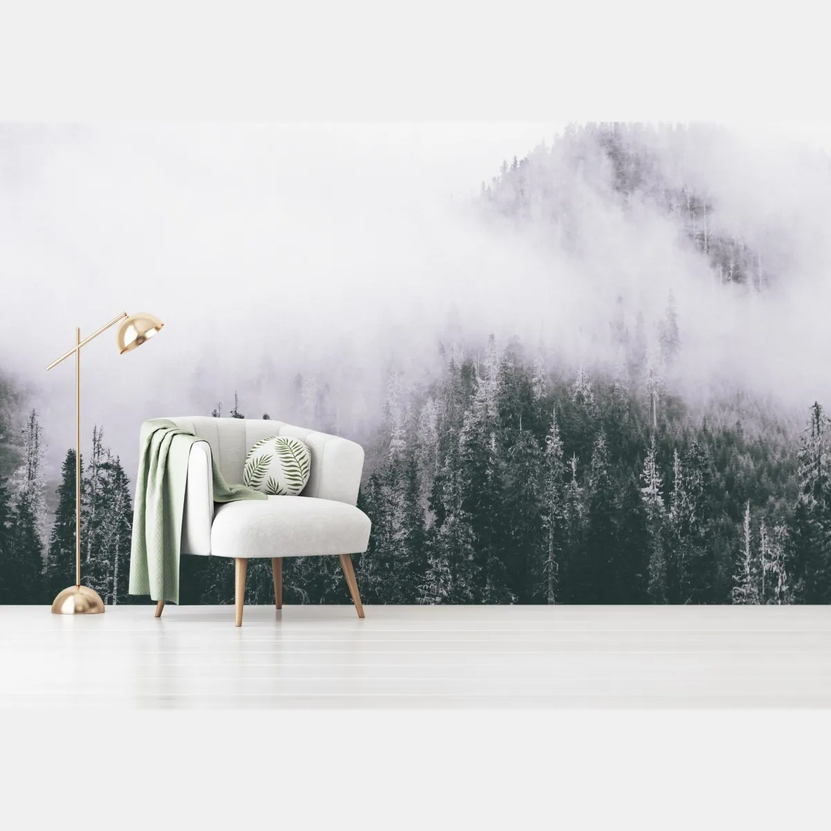 Fototapeta mglisty las iglasty – Wallissimo® Fototapeta mglisty las iglasty – Wallissimo®