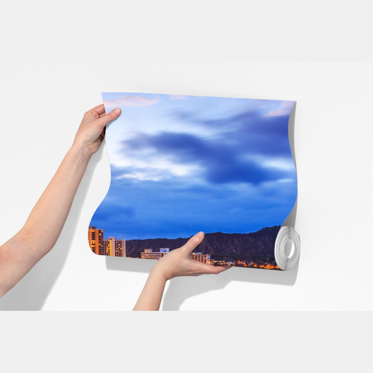 Fototapeta panorama Waikiki i Diamond Head o zmierzchu – Wallissimo® Fototapeta panorama Waikiki i Diamond Head o zmierzchu – Wallissimo®