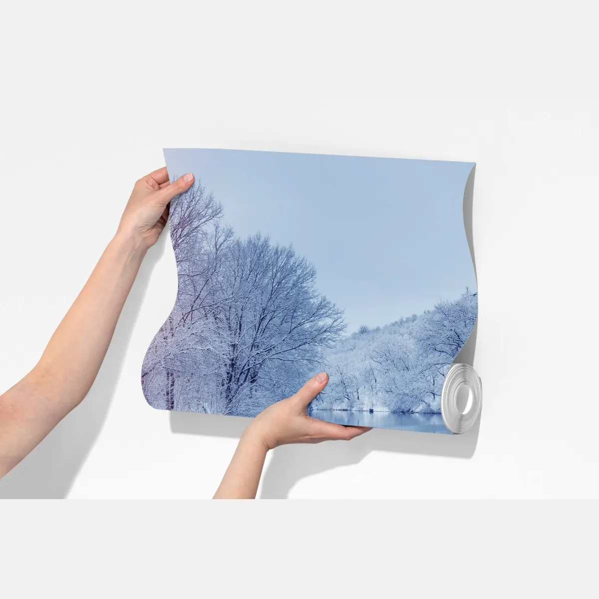 Fototapeta zimowy krajobraz rzeki o zachodzie słońca – Wallissimo® Fototapeta zimowy krajobraz rzeki o zachodzie słońca – Wallissimo®