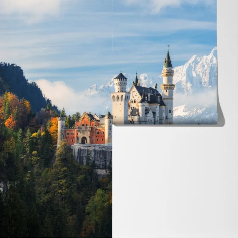 Fototapeta zamek jak z bajki w Alpach – Wallissimo® Fototapeta zamek jak z bajki w Alpach – Wallissimo®