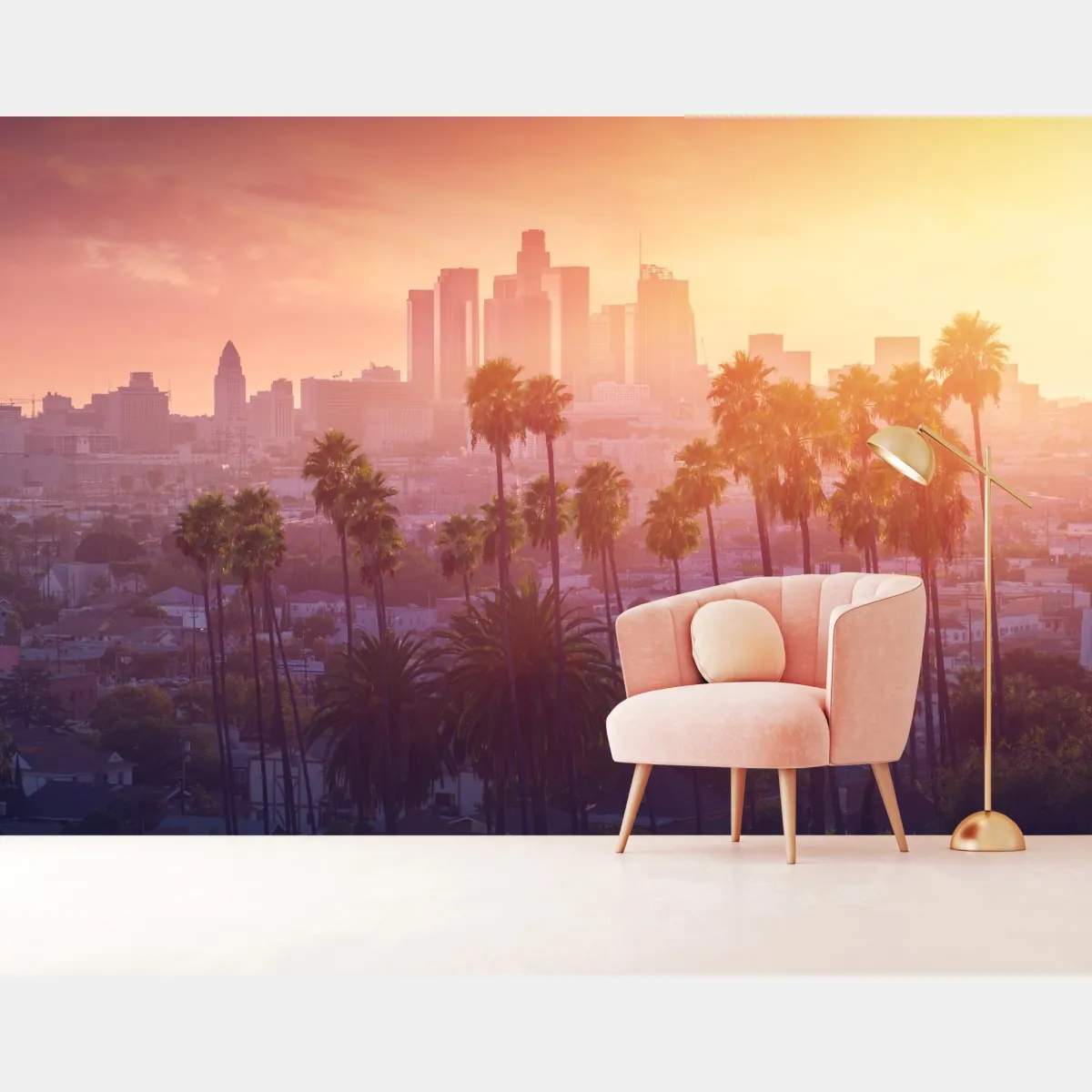 Fototapeta Los Angeles złoty zachód słońca nad miastem – Wallissimo® Fototapeta Los Angeles złoty zachód słońca nad miastem – Wallissimo®