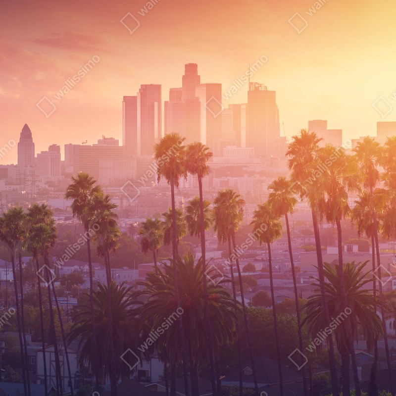 Fototapeta Los Angeles złoty zachód słońca nad miastem – Wallissimo® Fototapeta Los Angeles złoty zachód słońca nad miastem – Wallissimo®