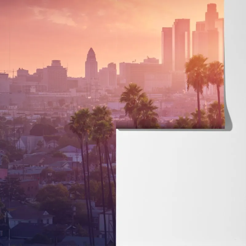Fototapeta Los Angeles złoty zachód słońca nad miastem – Wallissimo® Fototapeta Los Angeles złoty zachód słońca nad miastem – Wallissimo®
