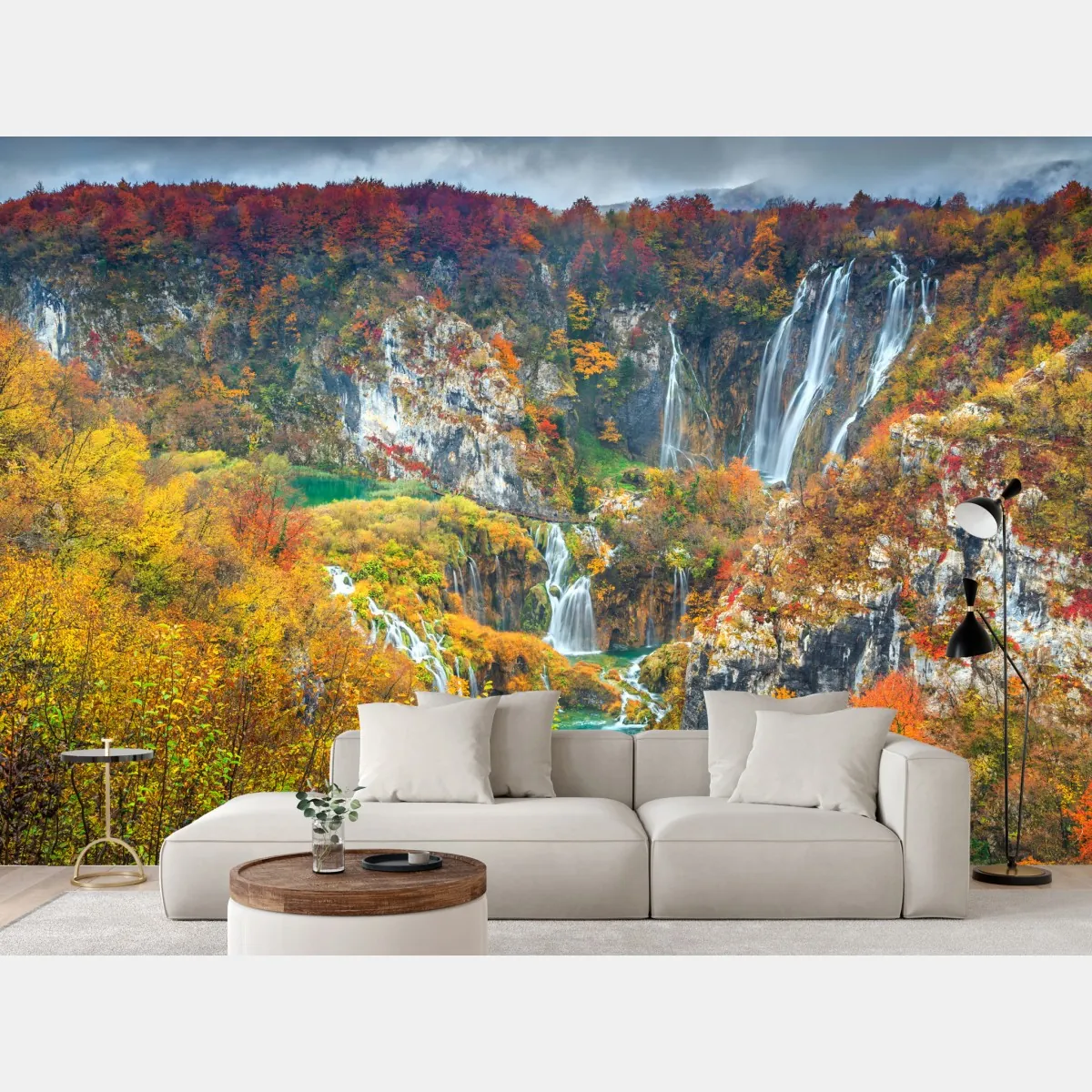 Fototapeta jesienne wodospady w malowniczym lesie – Wallissimo® Fototapeta jesienne wodospady w malowniczym lesie – Wallissimo®
