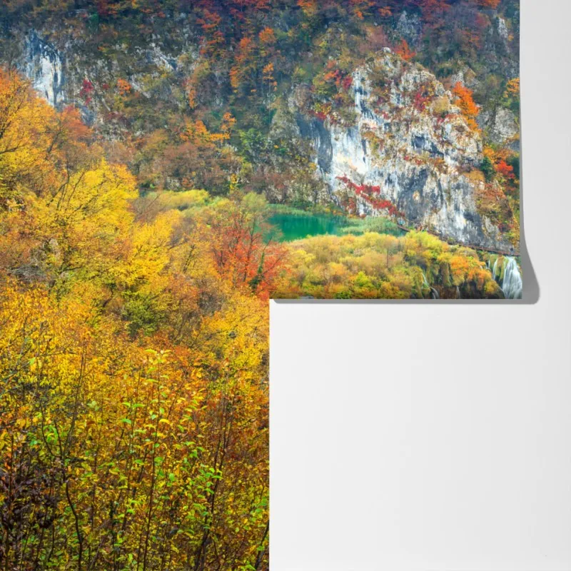 Fototapeta jesienne wodospady w malowniczym lesie – Wallissimo® Fototapeta jesienne wodospady w malowniczym lesie – Wallissimo®