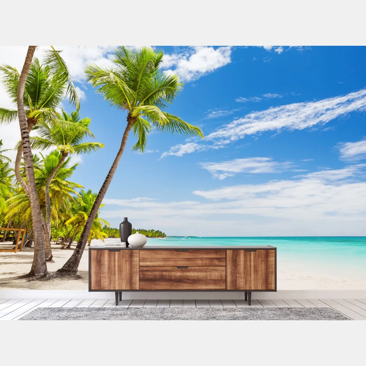 Fototapeta plaża z palmami w Punta Cana – Wallissimo® Fototapeta plaża z palmami w Punta Cana – Wallissimo®