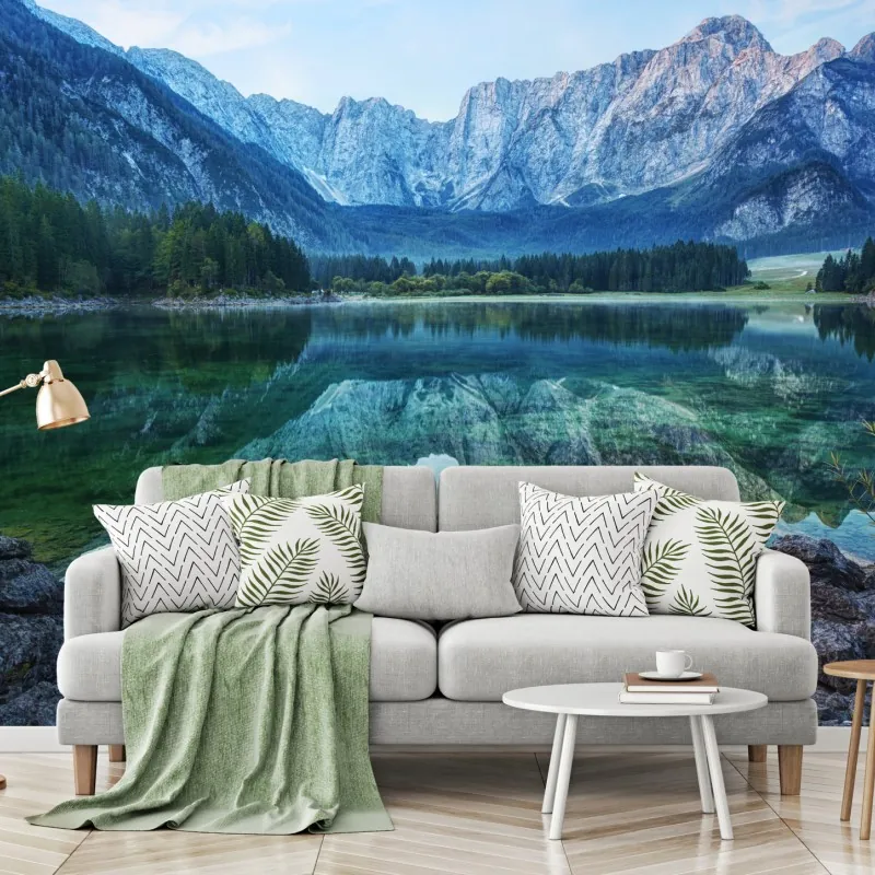 Fototapeta wczesny poranek nad Jeziorem Fusine, Alpy Julijskie