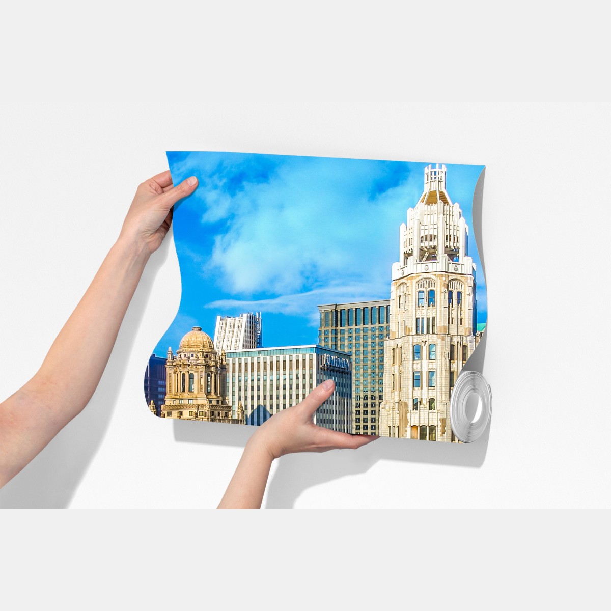 Fototapeta Chicago panorama nad rzeką – Wallissimo® Fototapeta Chicago panorama nad rzeką – Wallissimo®