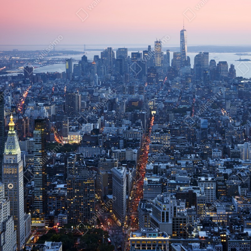 Fototapeta zachód słońca nad Manhattanem – Wallissimo® Fototapeta zachód słońca nad Manhattanem – Wallissimo®