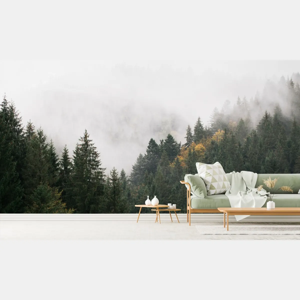 Fototapeta mglisty górski las – Wallissimo® Fototapeta mglisty górski las – Wallissimo®